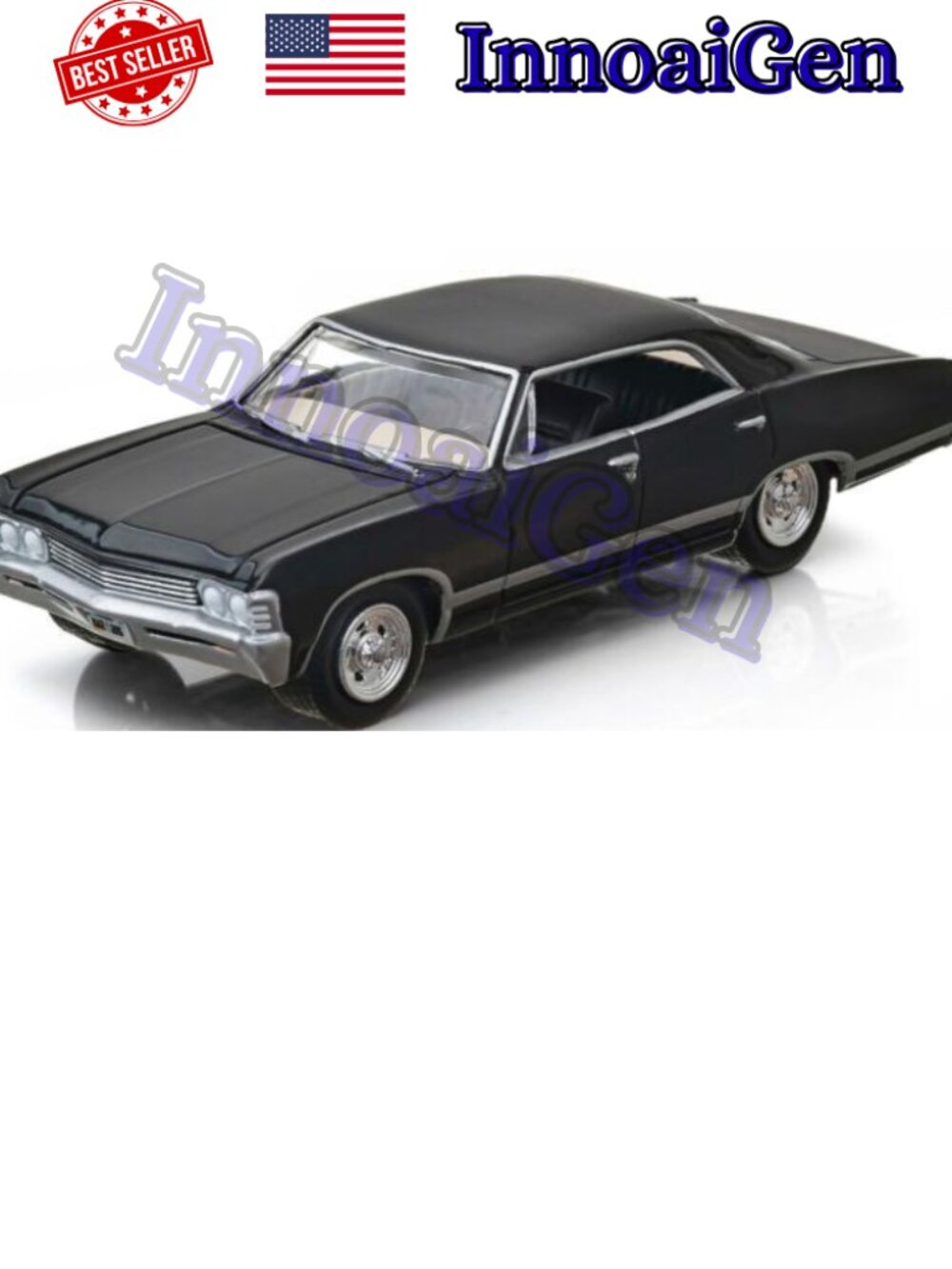 Greenlight 1967 Chevrolet Impala Sport Sedan Black 1:64 Scale Die-Cast New Box